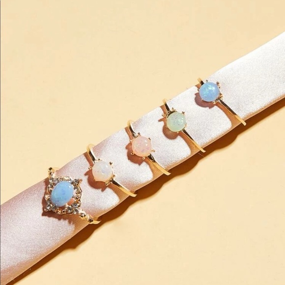 5 pc Rhinestone Decor Rings - Picture 7 of 7